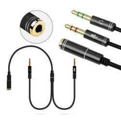3.5Mm Jack 2 Mashkull To 1 Femer | Headphone Mic Audio Splitter Cable 