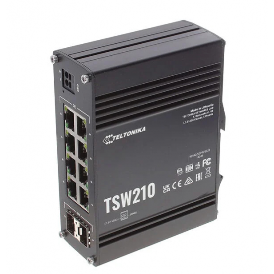 Switch Industrial Teltonika TSW202 me 8 Porta Gigabit PoE+ & 2 Porta SFP 