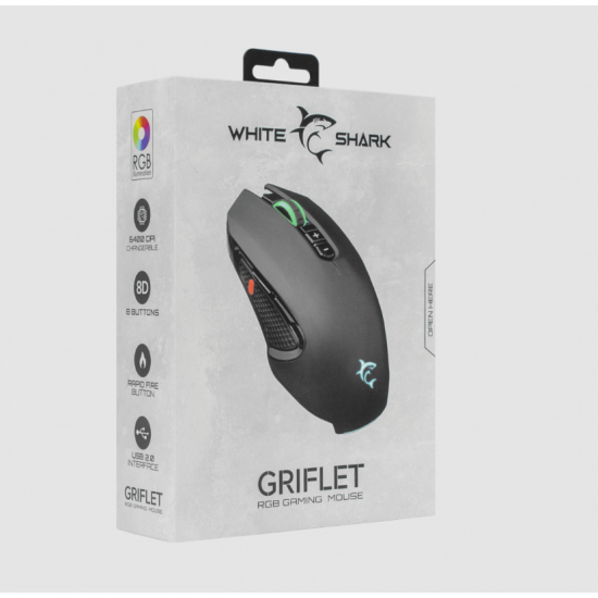 Mouse Gaming White Shark GRIFLET GM-5011 6400 dpi