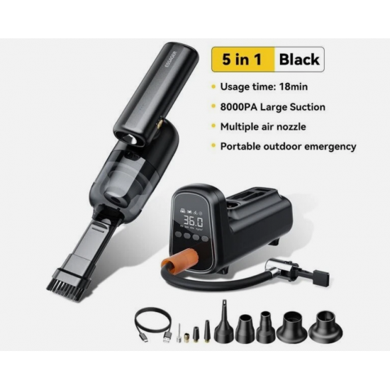 Fshese Pastrimi me Vakum per Makine Essager 2IN1 & Kompresor Ajri 12V 