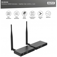 Wireless HDMI Extender/Splitter Set 1x4 100M Full HD Digitus DS-55346