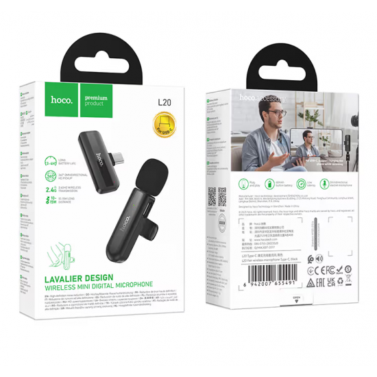 Mikrofon Lavalier me Wireless Hoco L20