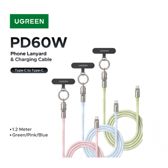 Fishe Karikimi Ugreen Type-C To Type-C PD Fast Charging & Mbajtese per Telefon