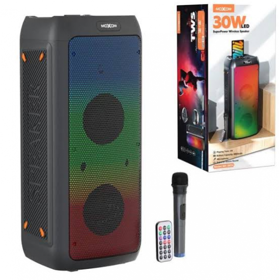 Boks me Bluetooth MOXOM MX-SK54 30W me Drite LED dhe Mikrofon 