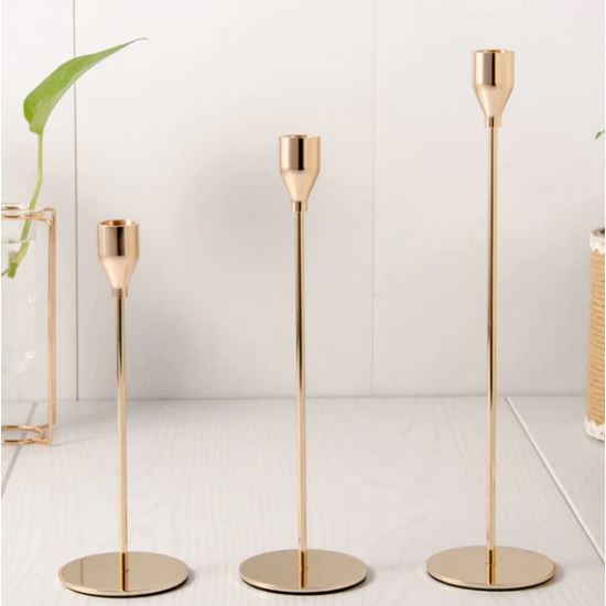 Set me 3 Shandane Gold  | Candle Holder 