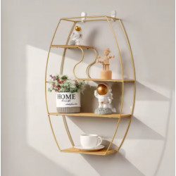 Raft Dekorativ me Strukture Metalike Gold 48x32x10cm