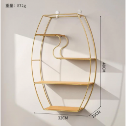 Raft Dekorativ me Strukture Metalike Gold 48x32x10cm