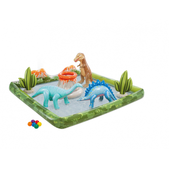 Pishine me Dinozaur dhe Lodra Uji per Femije 201 x 201 x 36 cm