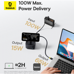 Baseus MagPro II 7-in-1 Hub me Karikim Magnetik 15W 