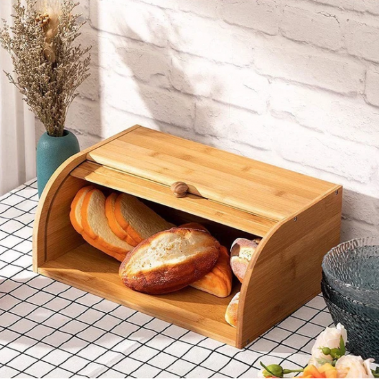 Mbajtese Buke prej Druri Bamboo me Kapak | Kuti Elegante per Ruajtjen e Bukes