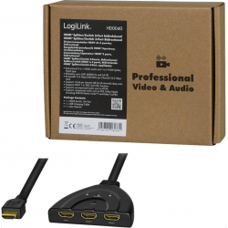 Switch LogiLink me 3 Porta HDMI (1x3/3x1) 4K/30 Hz HD0040
