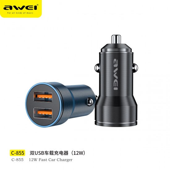 Karikues Awei per Makine | Dual Port Fast Car Charger C-855