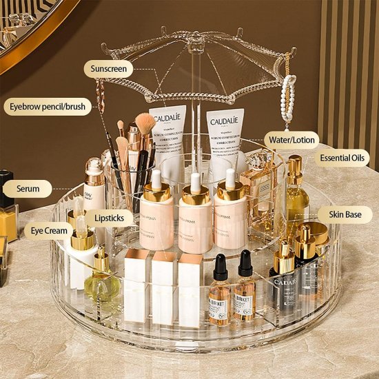 Organizuese per Produktet e Kozmetikes | Cloyster 360 Rotating Makeup Organizer