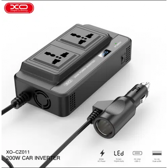 Konvertues Energjie per Makine 200W | XO-CZ011 200W Car Inverter