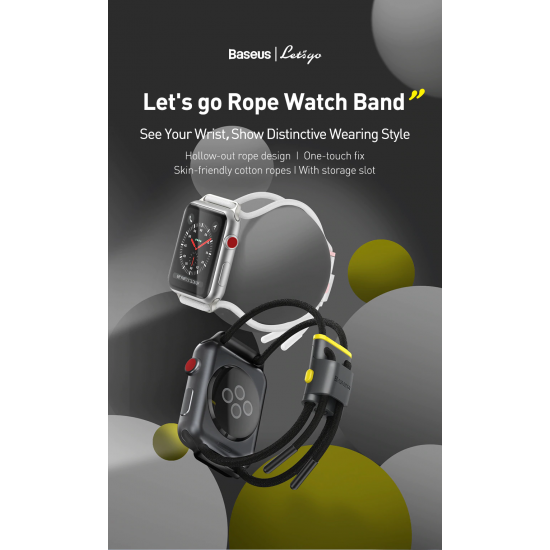 Rrip Baseus per Ore Smart per Apple Watch 3, 4, 5 |  Baseus Let’s go Cord Watch Strap 