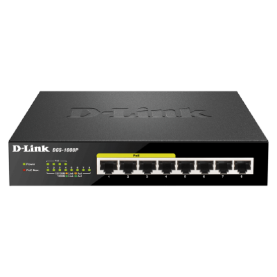 Switch D-Link me 8 Porta PoE Gigabit | Pajisje Rrjeti