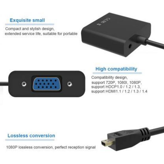 Adaptor SBOX HDMI M | Adapter SBOX HDMI M. ->VGA F.