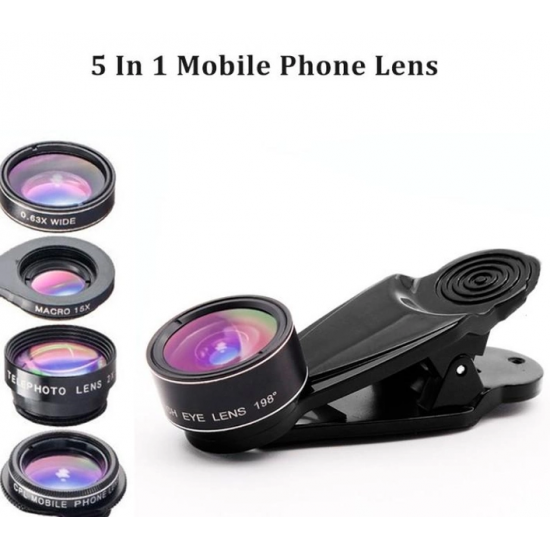 Lente Optike Zmadhuese per Smartphone | 5in1 Mobile Photo Lens 