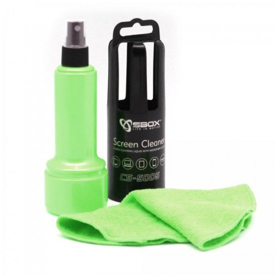 Spraj per Pastrimin e Ekraneve me Veshje Mikrofiber | Screen Cleaner SBOX | Pastrues + Leng 150ml