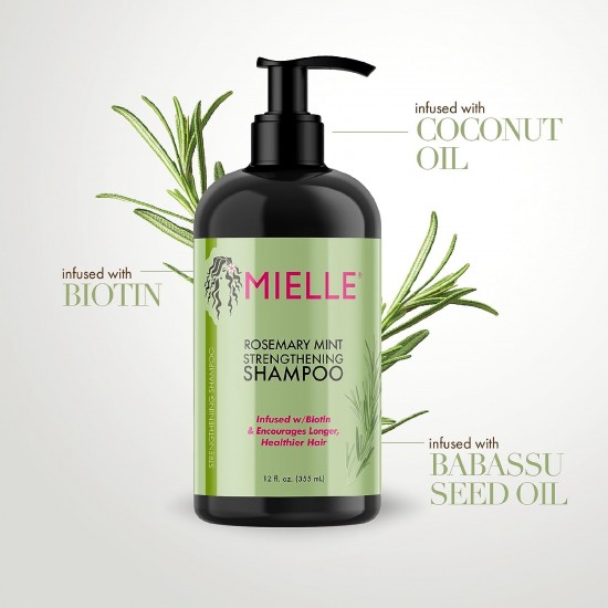 Shampo Flokesh me Rozmarine MIELLE |  Rosemary Mint Strengthening Shampoo 355 ml