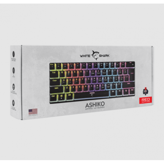 Tastiere White Shark Mechanical Keyboard GK-2202 ASHIKO US-RED