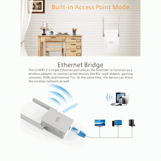 Perforcues Sinjali WiFi | Extender Wireless 300 Mbps | Repeater