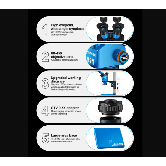 Mikroskop Stereo Trinocular SUNSHINE M9T-B11