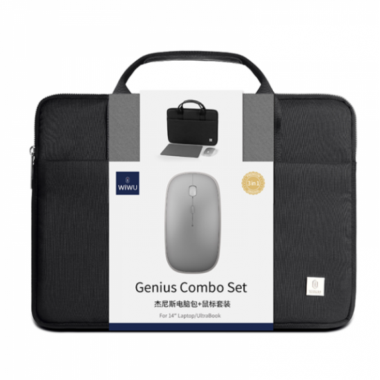 Cante Laptopi WiWU Genius Combo Set (13.3 / 14 inch) | Mouse & Mouse Pad 