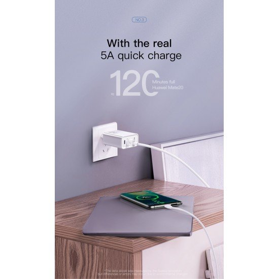 Karikues Baseus me 2 Porta ( USB + Type-C ) Fast Charger 30W