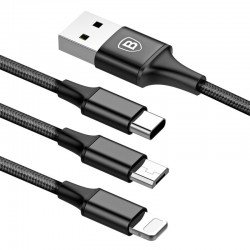 Fishe Karikimi Baseus 3 ne 1 Type-C + Micro USB + Lightning(iPhone)