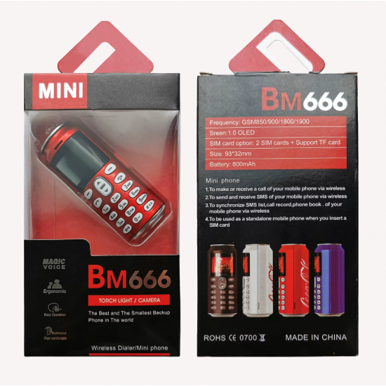 Mini Telefon me Kamera BM666 Dual SIM 