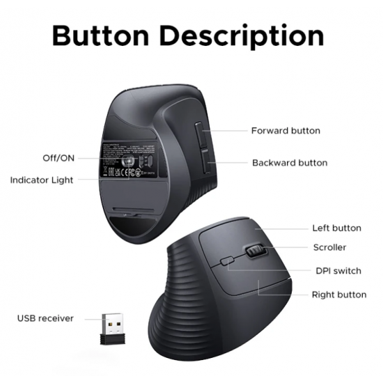 Mouse me Wireless Vertikal Ugreen M571  