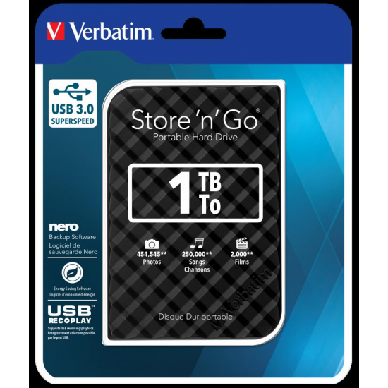 Hard Disk i jashtem Verbatim External HDD 2.5" 1TB USB 3.0 Store 