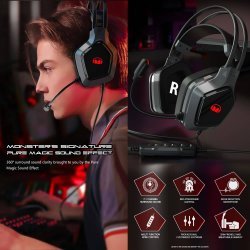 Kufje Gaming me Mikrofon per Kompjuter  | Monster Airmars N1 Gaming Headset