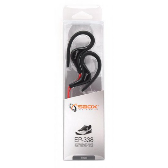 Kufje Çift + Mikrofon SBOX  EP-338B Ngjyre e Zeze Sport | EARPHONES