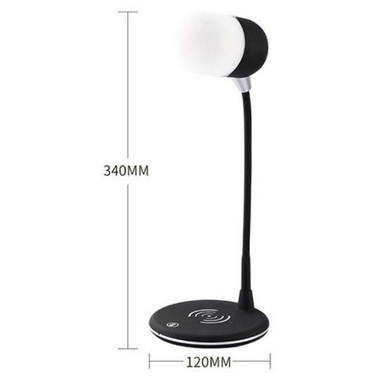 Llampe Multifunksionale me Drite LED |L4 Lamp Speaker With Wireless Charger 