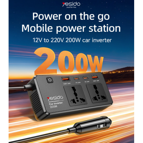 Konvertues Energjie per Makine Yesido | VC07 Car Inverter 200W