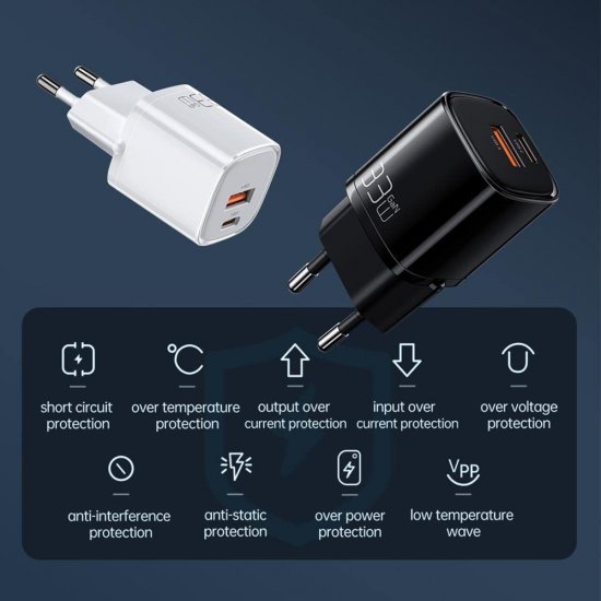 Koke Karikuesi Mcdodo me 2 Porta ( USB + Type-C ) Fast Charger 33W GaN PD