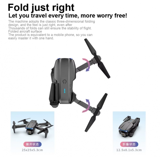 Dron Fluturues E99 Pro me Autonomi Fluturimi 15 Minuta