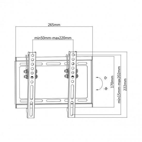 Mbajtese Televizori per ne Mur |SBOX PLB-3422T