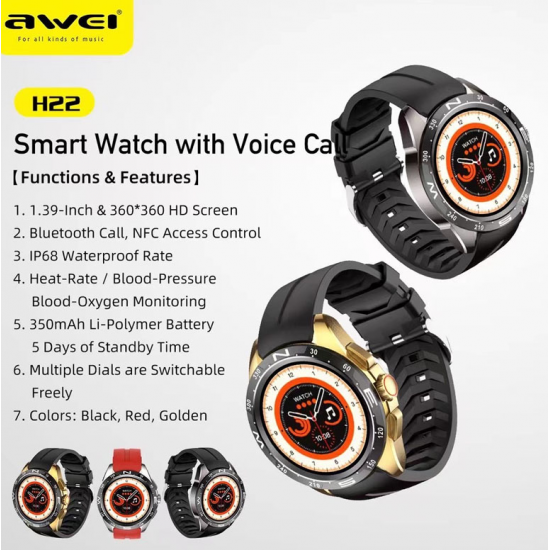 Smartwatch me Bluetooth Awei H22