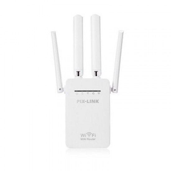 Perforcues Sinjali WiFi Repeater Pix Link LV-WR09 me 4 Antena te Jashtme