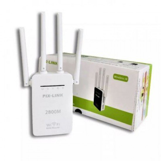 Perforcues Sinjali WiFi Repeater Pix Link LV-WR09 me 4 Antena te Jashtme