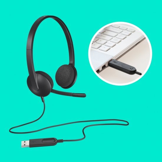 Kufje Profesionale Logitech H340 | USB Headset per PC dhe Laptop