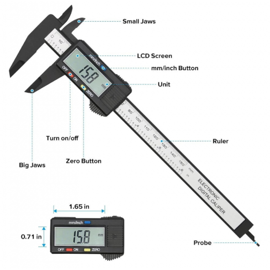 Kaliber Dixhital 0-115 mm | Digital Caliper