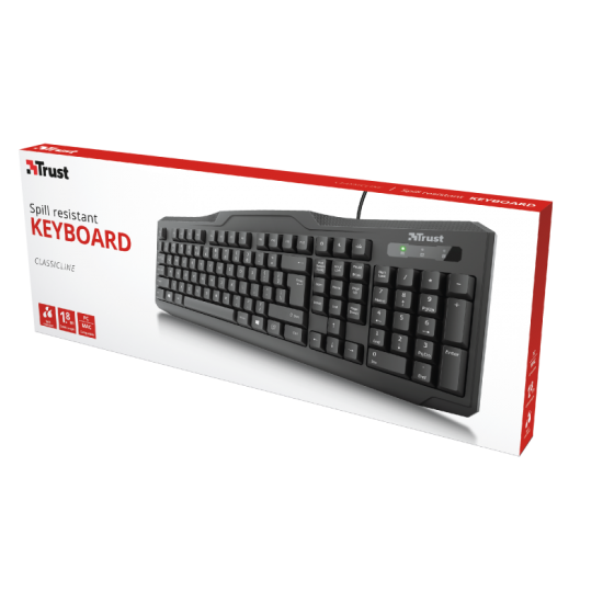 Tastiere Trust per Kompjuter Desktop | Trust Keyboard Classic Line Black #20517