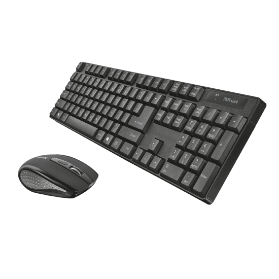 Tastiere dhe Mouse me Wireless TRUST XIMO 21132 e Zeze |  WIRELESS KEYBOARD & MOUSE BLACK