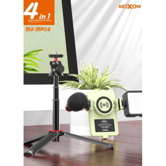 Tripod , Powerbank , Mikrofon dhe Drite LED 4in1 Moxom MX-MP08