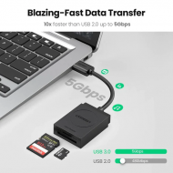 Adaptor Lexues Karte Ugreen | 2in1 USB 3.0 SD/TF Card Reader
