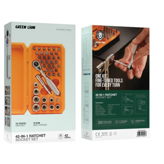 Set Çelesash me Ratchet 42in1 Green Lion